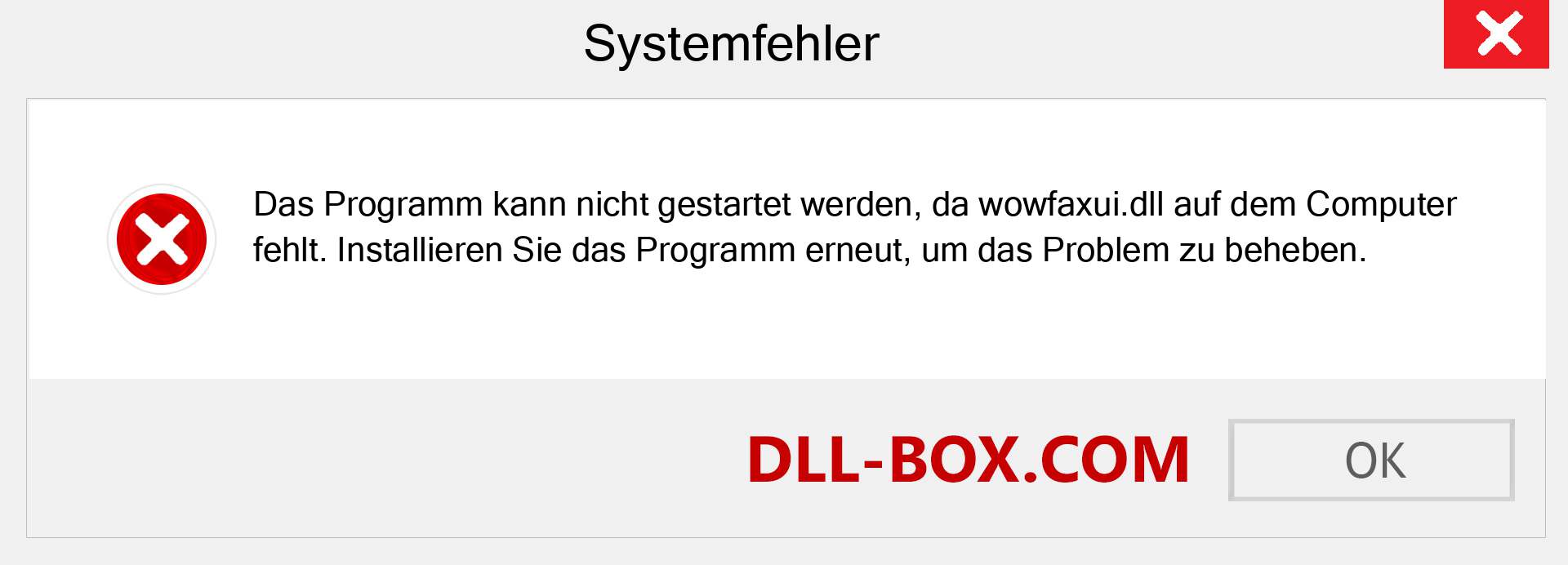 wowfaxui.dll-Datei fehlt?. Download für Windows 7, 8, 10 - Fix wowfaxui dll Missing Error unter Windows, Fotos, Bildern